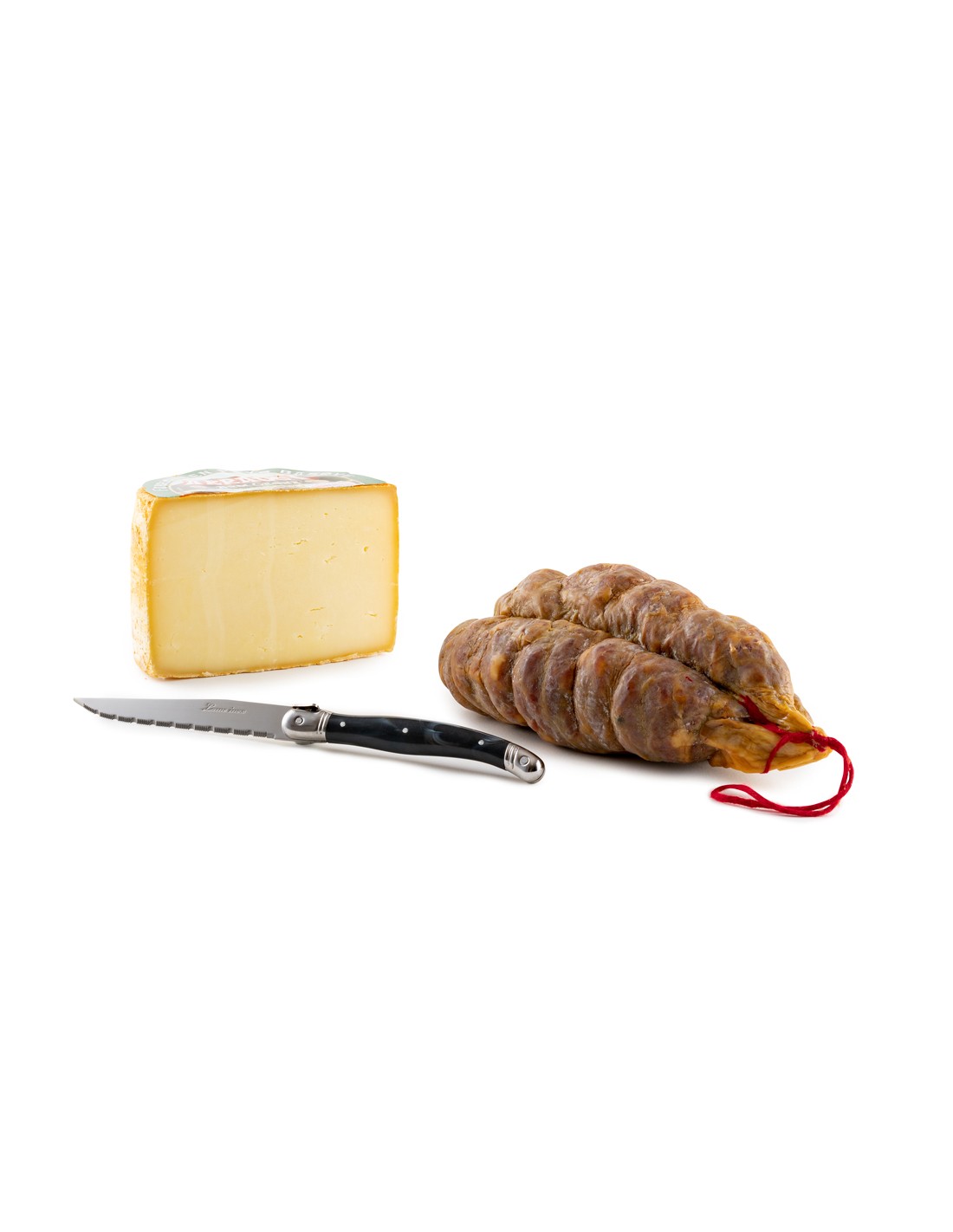 Casse croûte au jésus basque, fromage de brebis et couteau