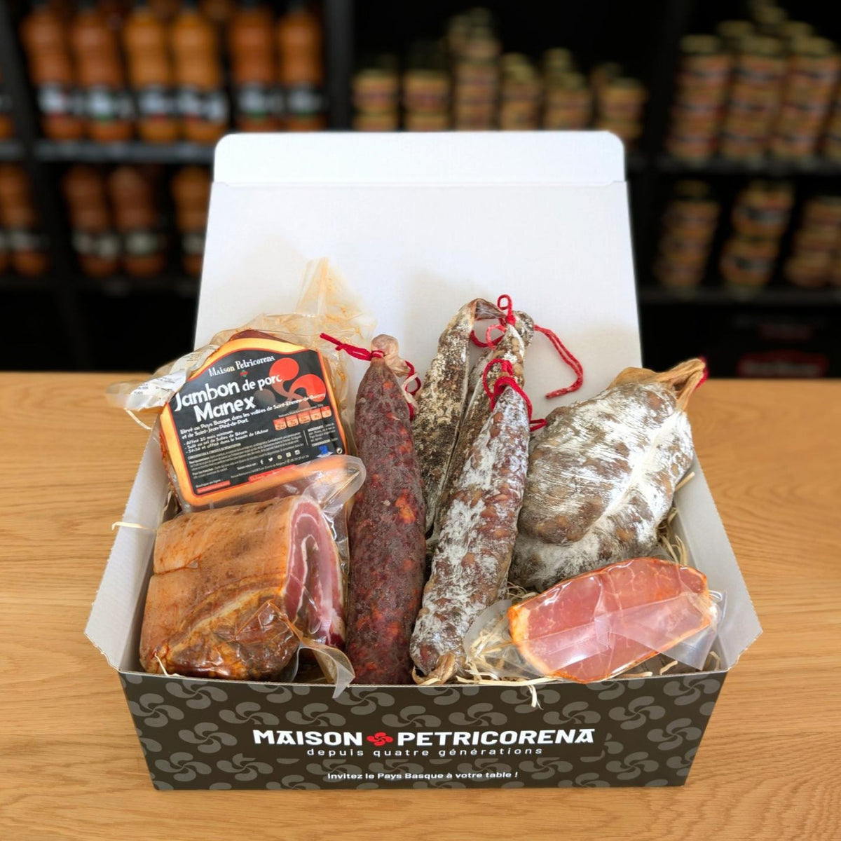 Trésors du séchoir, coffret de charcuteries basques