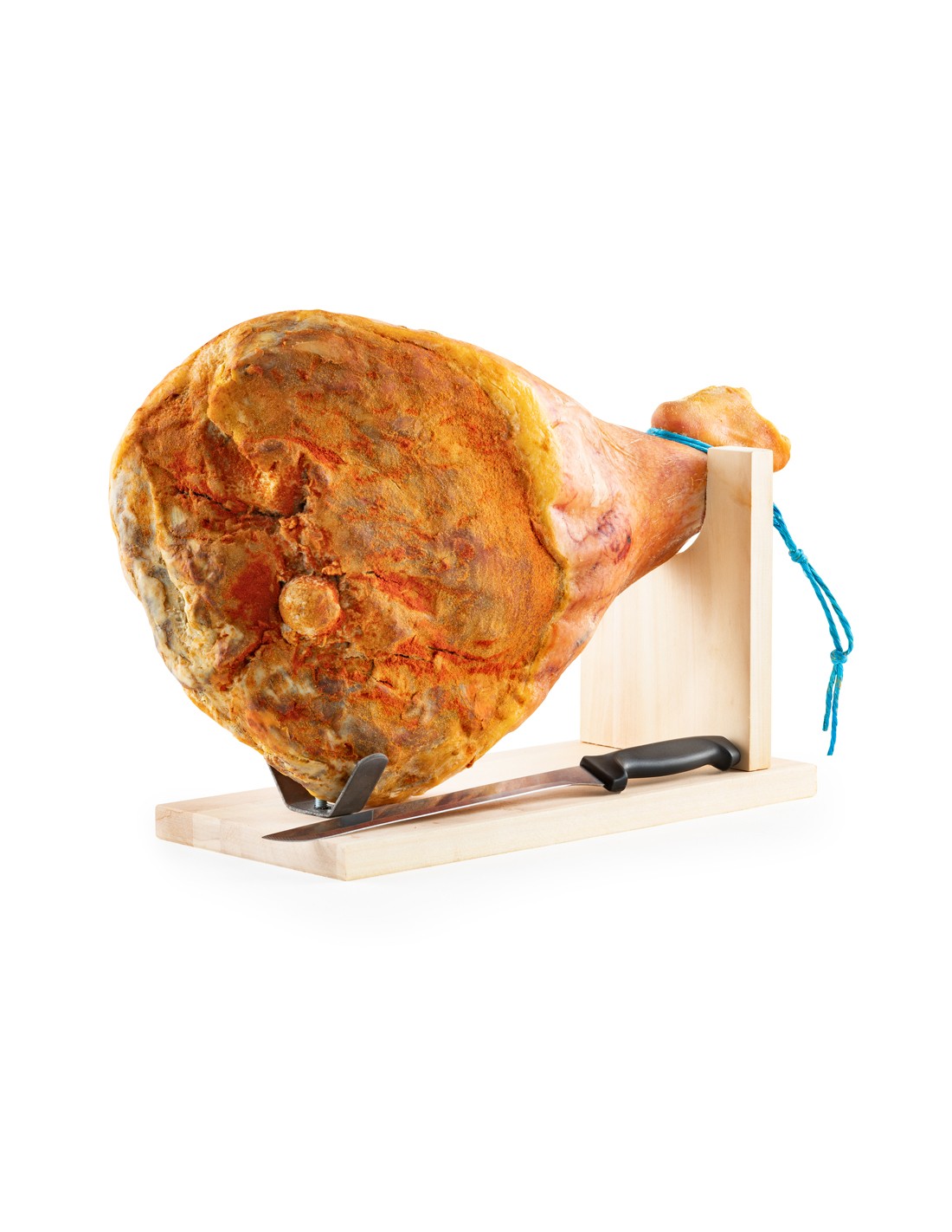 Jambon de Bayonne 8 kg env sur son support à jambon et couteau