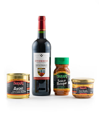 Colis automne basque : Vin Rouge de Navarre et Délices du Pays Basque
