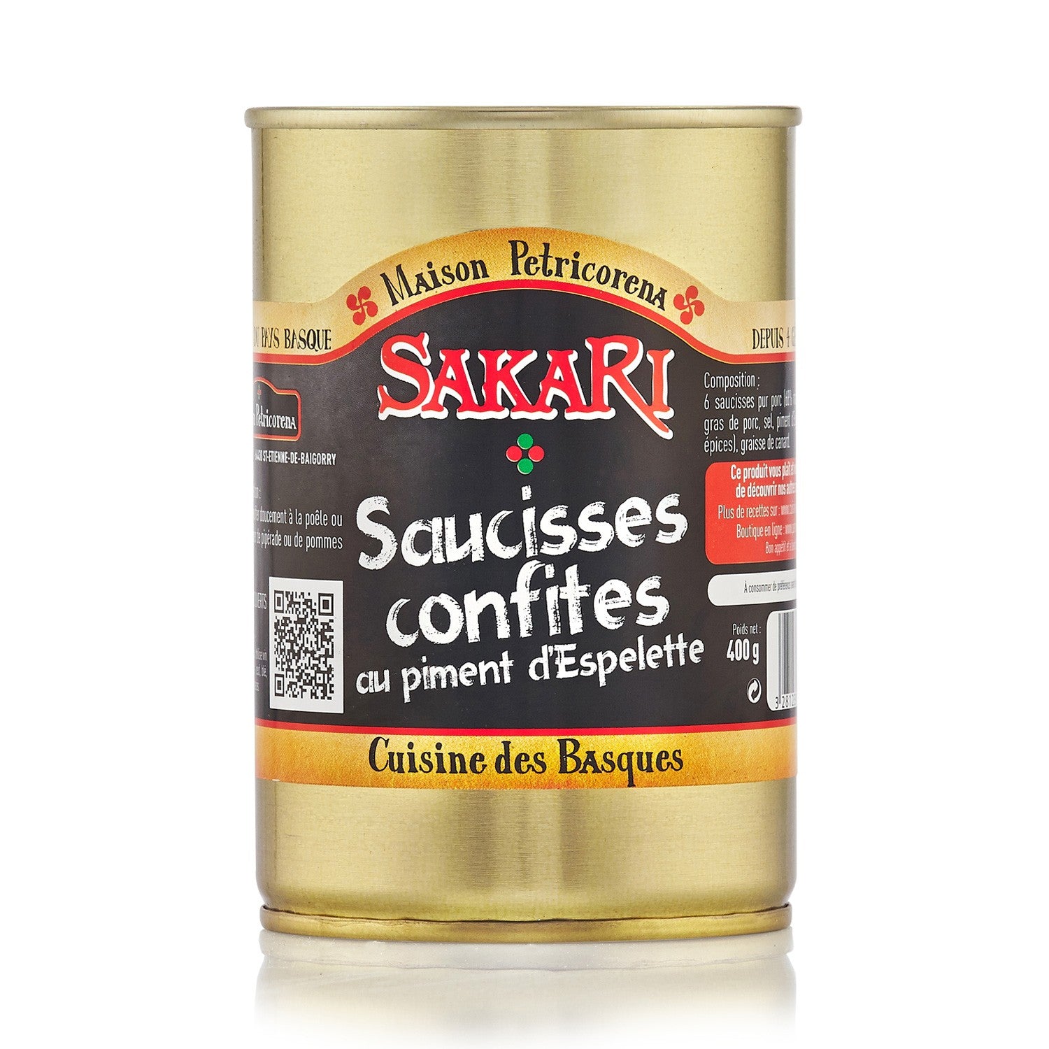 Saucisses confites au piment d'Espelette