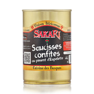 Saucisses confites au piment d'Espelette
