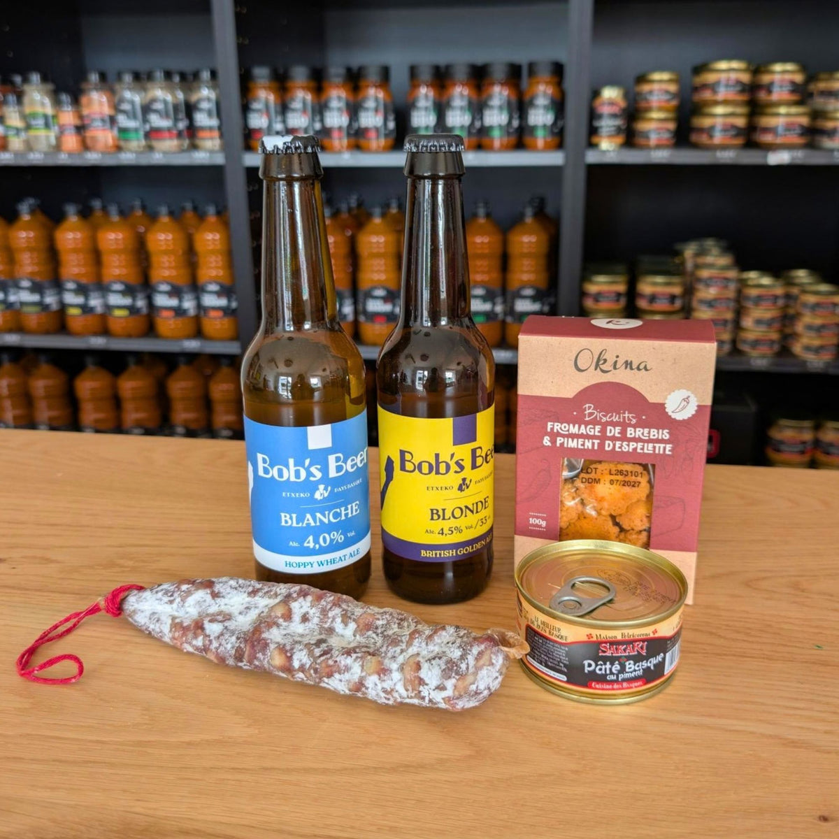 La box apéro, coffret apéritif saucisson et bières basques