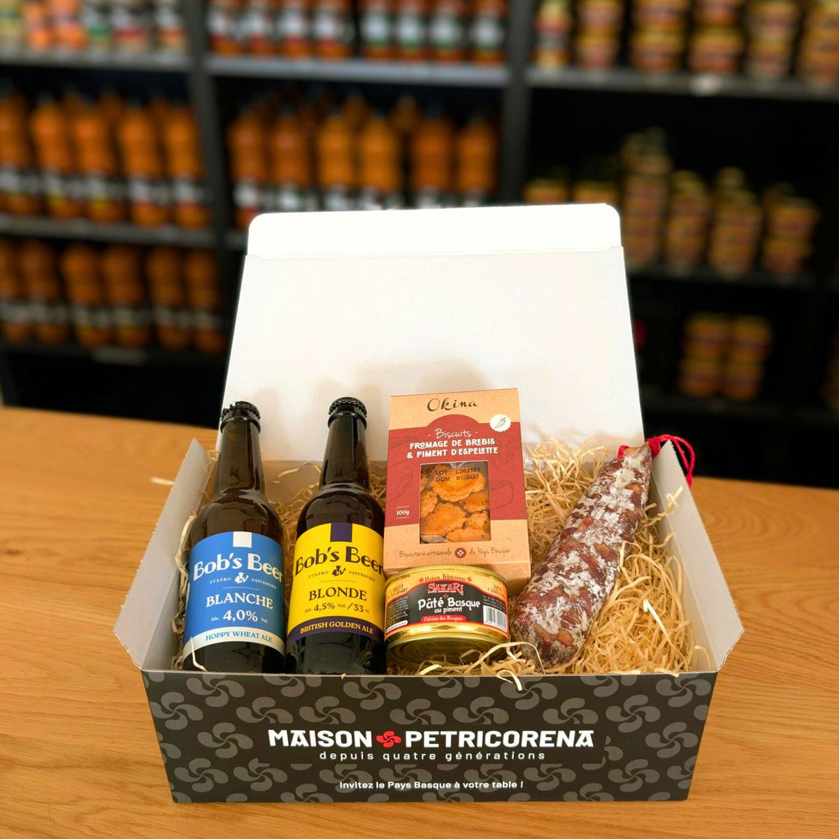 La box apéro, coffret apéritif saucisson et bières basques