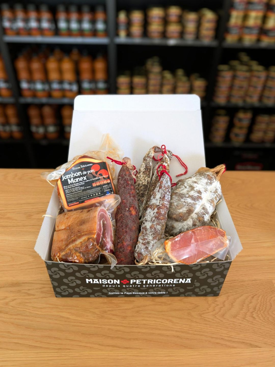 Trésors du séchoir, coffret de charcuteries basques