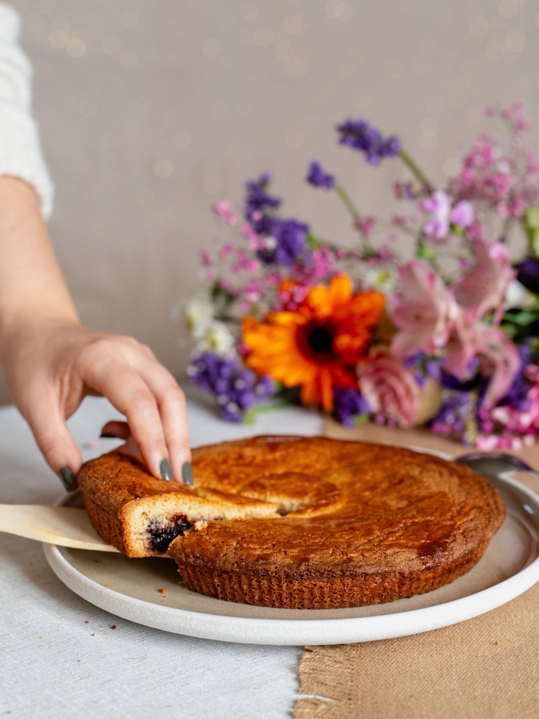 gâteau basque à la cerise noire