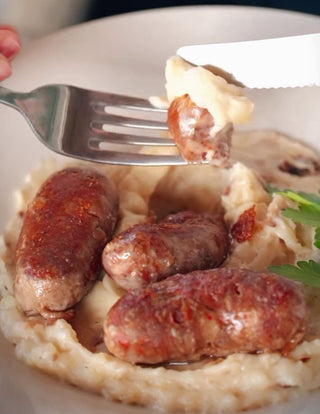 Saucisses confites au piment d'Espelette