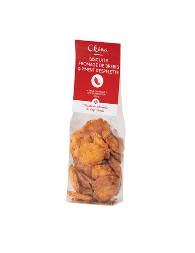 Okina savoury biscuits with sheep's cheese and Espelette pepper