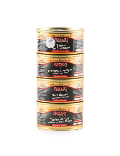 Farandole de 4 terrines de pâtés basques maison